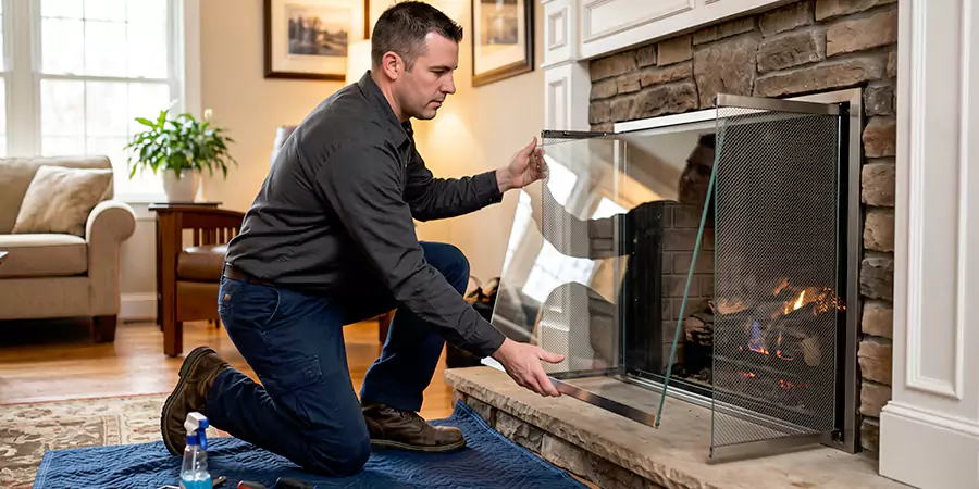 Fireplace Glass Panel and Screen Installation Inglewood