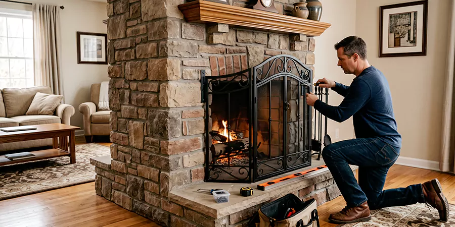 Custom and Decorative Fireplace Screen Installation Inglewood